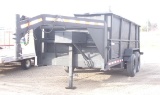 2000  7' X 16' MID ATLANTIC END DUMP  GOOSE NECK TRAILER, 4' sides, ramps, +