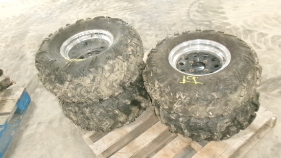 4-ITP ATV TIRES & RIMS 2-27 -12 X 12 & 2-27 X 9 X 12 (Arctic Cat )