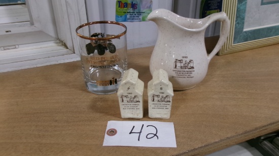 1990/ 1993 CROOKSTON FARMER COOP ELEV. PITCHER,  SALT & PAPPER SHAKERS +
