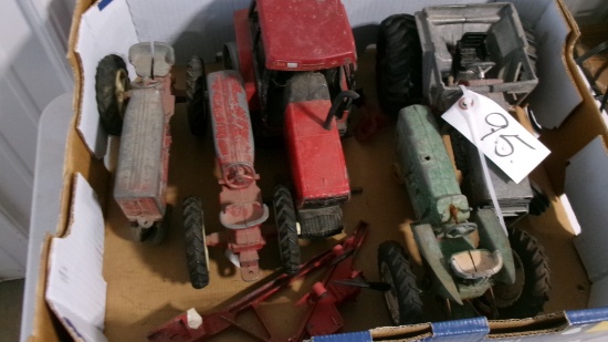 5-TOY TRACTORS, IN NEED OF RESTORATION )