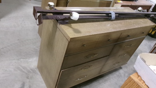 50" DRESSER  w / mirror & 32" 5 DRAWER CHEST w/ bed frame