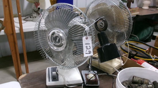 DESK LAMP & 2-12" OSCILLATING FANS