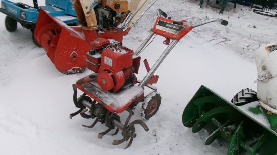 26" YARDMAN 5 H.P. WALK BEHIND TILLER, runs ok