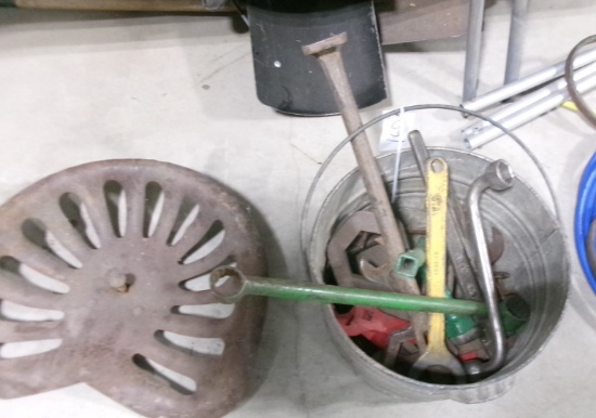 JI CASE TOOLS & ANTIQUE WRENCHES & tractor seat