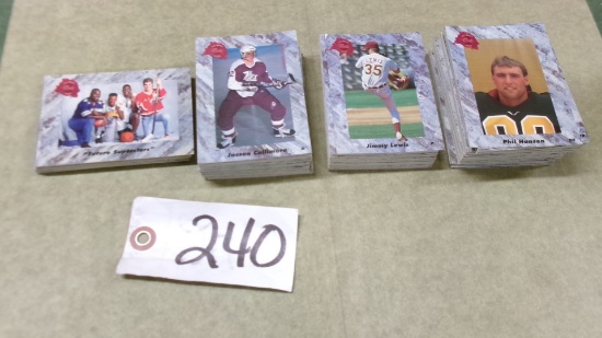 LARGE COLLECTION OF LATE 80'S & EARLY 90'S BASKET BALL AND BASEBALL CARDS, ( TOPPS & FLEER )