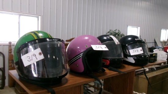 JOHN DEERE XL HELMET, 2 GRIFFIN XL HELMETS, & ARCTIC HELMET