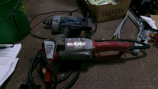 MILWAUKEE CORDED GRINDER & CHICAGO ELECTRIC 1/2" REVERSIBLE DRILL