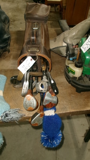 SET OF WILSON GOLF CLUBS w/ cart caddy