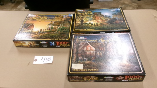 3-TERRY REDLIN 1000 PC. JIG SAW PUZZLES