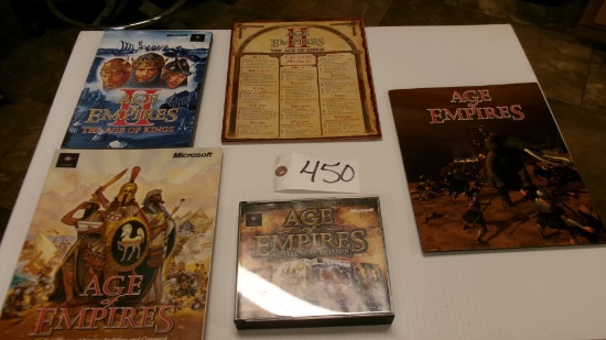 4-MICROSOFT AGE OF EMPIRE GAME DISCS w / 2 fold outs & 2 books