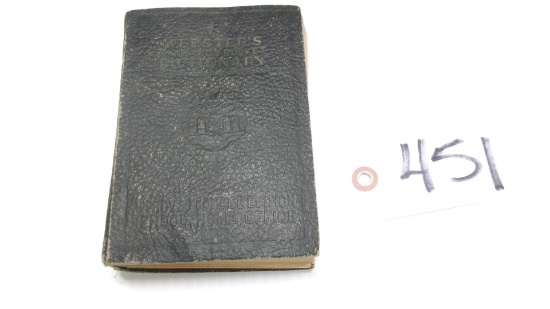 1941 WEBSTERS HANDY POCKET DICTIONARY, 5 3/4" X 4" X 1"