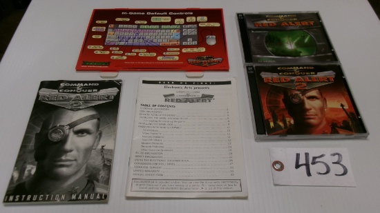 WESTWOOD STUDIOS PC GAMES RED ALERT & RED ALERT II  w / books & 1 fold out from yr. 2000 Command &