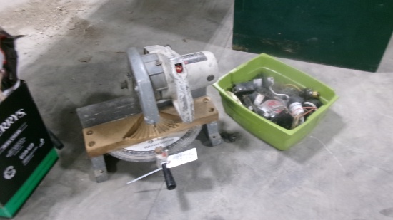ROCKWELL MITER SAW, CORDED BLACK & DECKER SABRE SAW, BLACK & DECKER 3/8" CORDED DRILL, &