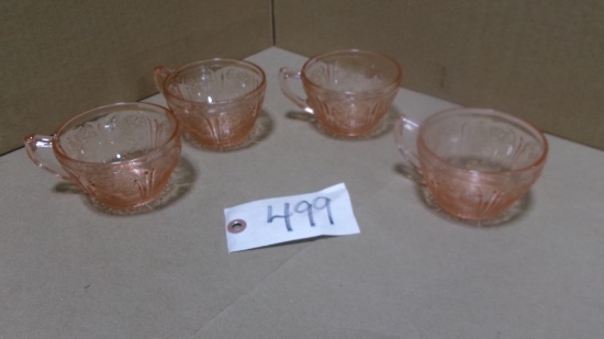 4-CHERRY BLOSSSOM PINK DEPRESSION CUPS