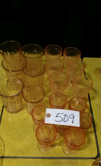 18- MISC. PINK DEPRESSION GLASSES