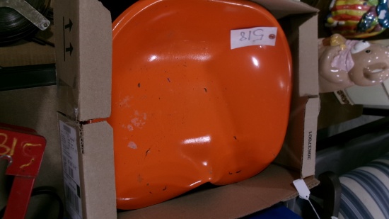 ORANGE TRACOR SEAT, CORN PLANTER PLATES, & REAR TINE TILLER SHIELDS