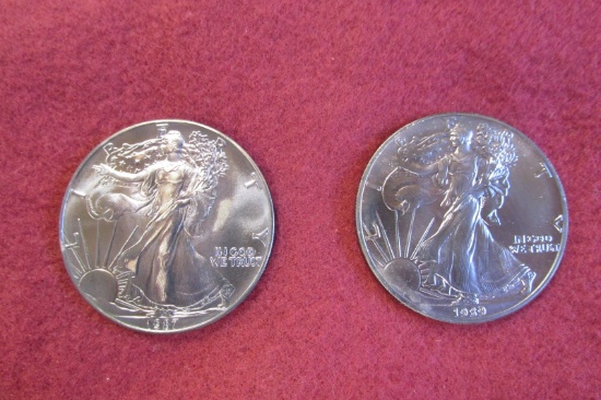 1987 & 1989 SILVER DOLLARS