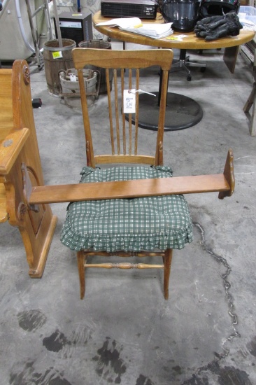 36" WOOD SHELF & WOOD CHAIR w / CUSHION