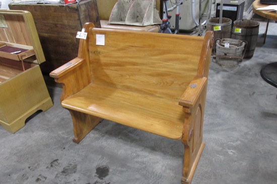 39" OAK REFINISHED CHURCH PEW