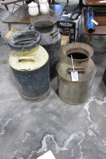 2-LARGE & ONE SMALLER CREAM CANS
