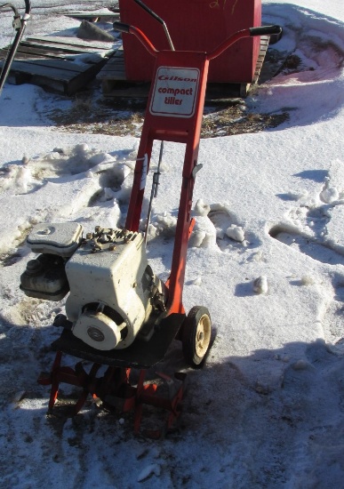 GILSON 15" TILLER & 18" TORO 418ZE SNOWBLOWER,  cond.unknown, estate