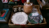 6-OWL PLATES. 60'S CALENDAR PLATES, & ELSIE THE COW COOKIE JAR