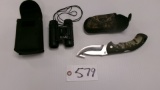 BUCK ORI-LINE KNIFE & BUSHNELL 8 X 21 BINNOCULARS