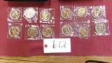 2-SETS OF 6-PRESIDENTS COMMEMORATIVE  GOLD & SILVER PLATED  COINS, includes Washington, Jefferson,,+