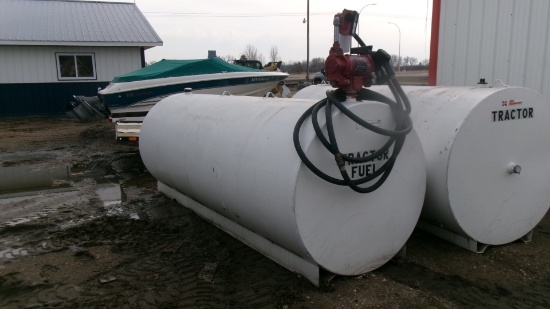 1,000 GALLON FUEL TANK w / 35 GPM FR310V PUMP, mech, meter, filter, & auto nozzle