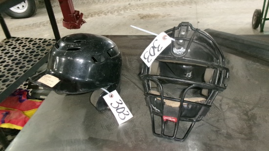 ALL STAR BATTING HELMET & RAWLINGS CATCHERS HELMET