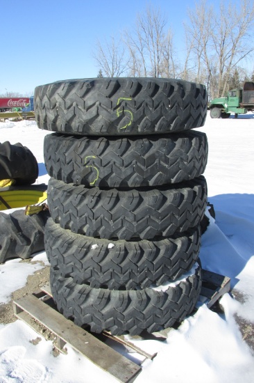 5 - 9.00 x20" on open rims