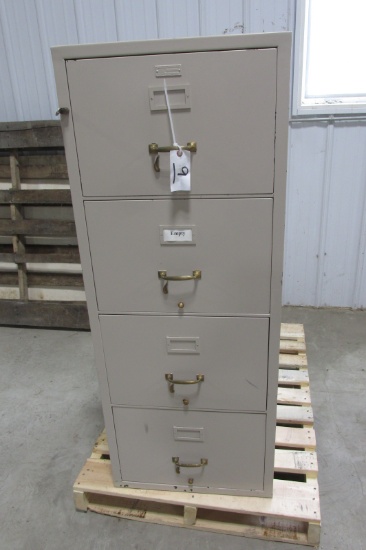 21" 4 DRAWER SHAW WARNER FIRE FILE