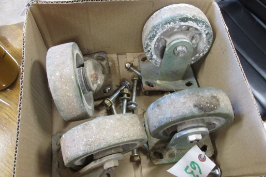 4- 4 1/2" CASTERS ( 2 swivel )