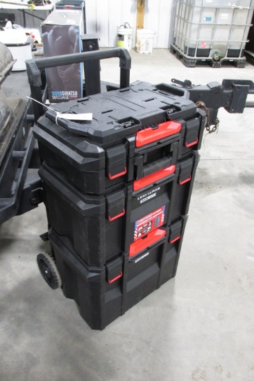 3-CRAFTSMAN TRADE STOCK STACKABLE TOOL BOXES w / cart
