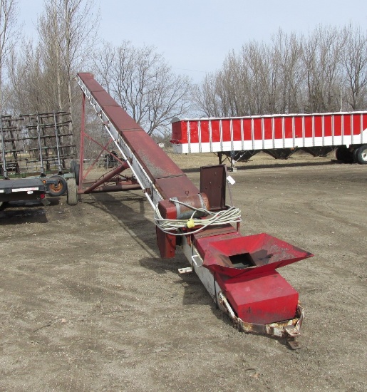 60' RAPAT PADDLE BELT CONVEYOR, 7.5 H.P. 3 phase, electric lift