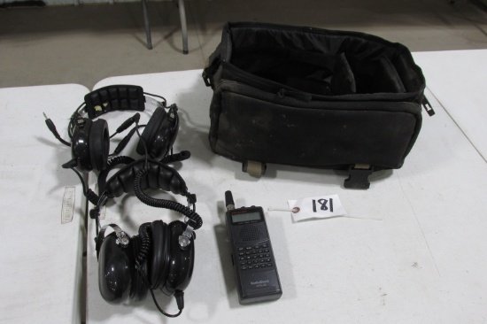 RADIO SHACK SCANNER w / two sets head  phones