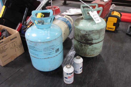 36# OF 134 FREON, 10 # OF R12 FREON, & 2 CANS OF R12 FREON (wts. Include tanks )
