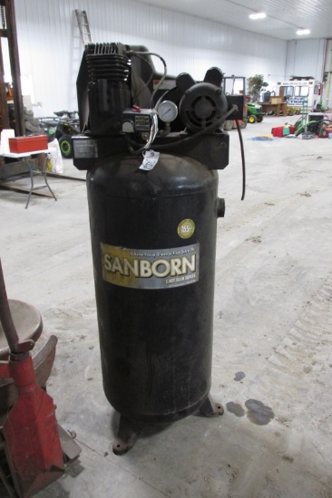 60 GALLON VERTICAL TANK 2 CYLINDER SINGLE STAGE  AIR COMPRESSER, 230 volt