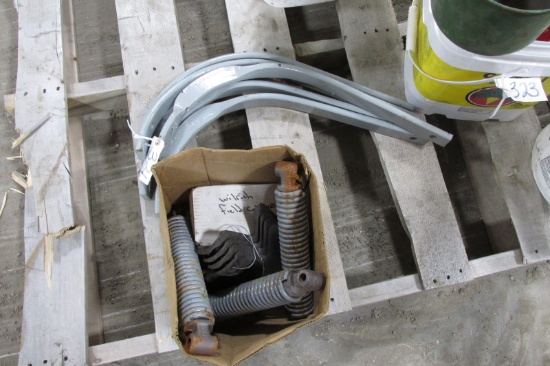 3 NEW EDGE ON WILRICH CULTIVATOR SHANKS, 3-CULTIVATOR SHANK TENSION SPRINGS, & 4 SWEEPS w / bolts