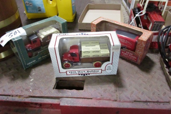 3 NEW ERTYL TRUCK COIN BANKS