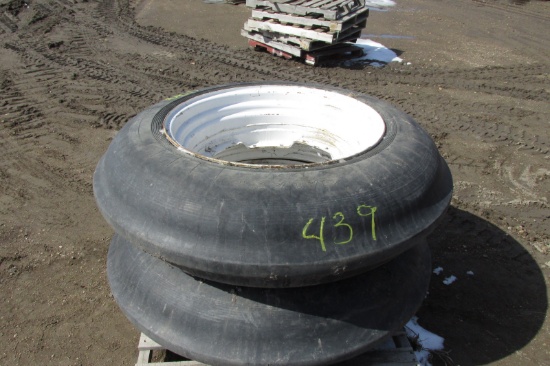 2- 12.4 X 30" SINGLE RIB TIRES ON 8 BOLT RIMS