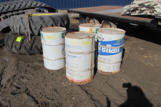 4-30 GALLON BARRELS & 1 55 GALLON BARREL