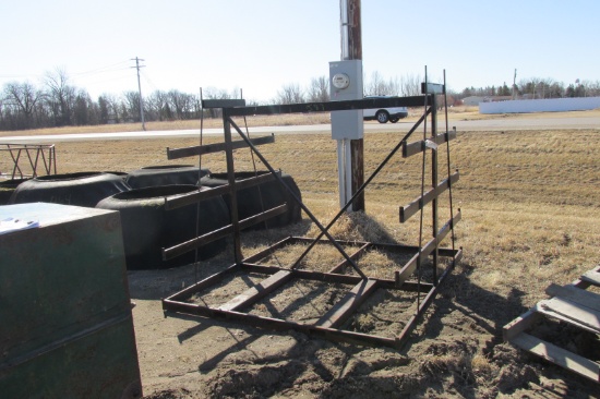 74" 4 SHELVED IRON RACK