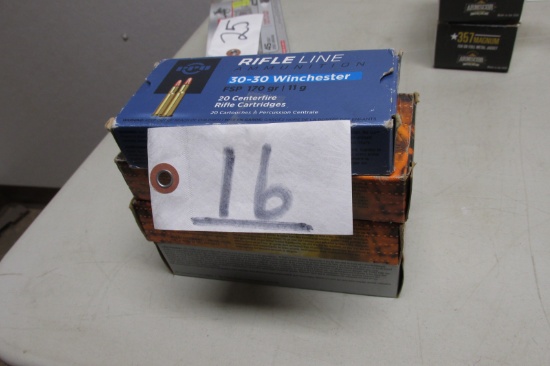40 ROUNDS FUSION .30-.30 150 GR. & 20 RDS EA. RIFLE LINE & WINCHESTER .30-.3- 170 & 150 GRS, respect