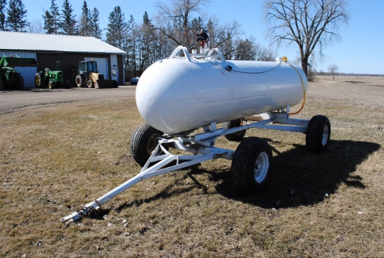 1,000 GALLON NH3 TANK ON TRAILER CONVERTED TO DIESELw/30 gallon Fill-Rite pump, 30' of 1" hose