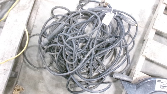 2 SETS WELDING CABLES EXTENSIONS  ( one  set like new )