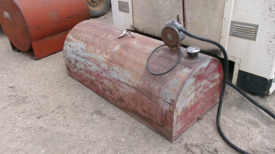 100 GALLON OVAL SERVICE TANK w /  QUESTIONABLE HAND PUMP