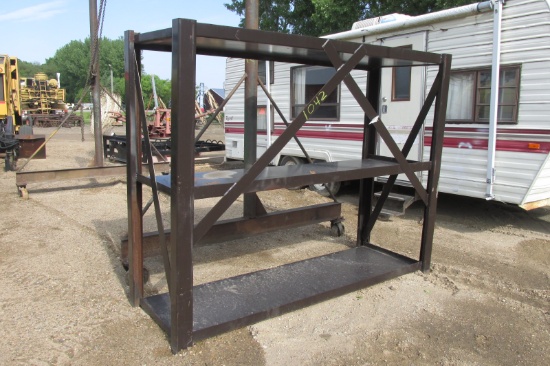 LARGE 30" x  8'  3 LEVEL SHOP RACK,  3 shelves