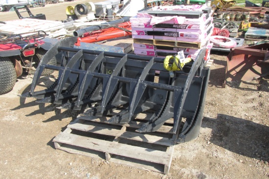 NEW 6' SKID MOUNT BRUSH GRAPPLE, 12" spacing, 2 cylinders, flat face hyd. couplers  taxable