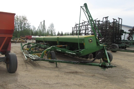 30' JOHN DEERE 9350 PRESS DRILLS, black press wheels, J.D. transport, Erskine track wackers, +